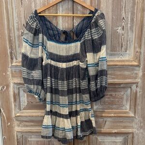 Free People Striped Tie Back Dress